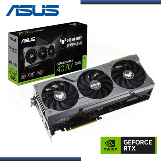 Tarjetas de video | ASUS GEFORCE RTX 4070Ti SUPER 16GB GDDR6X 256BITS TUF GAMING OC EDITION (PN:90YV0KF0-MVAA00)