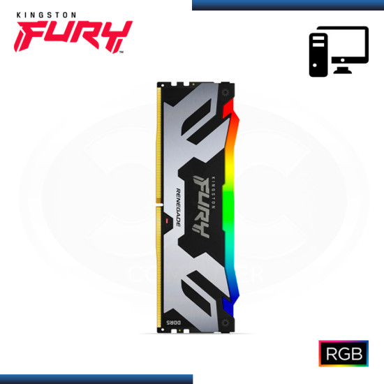 Imagen secundaria de MEMORIA 24GB DDR5 KINGSTON FURY RENEGADE RGB BUS 7200MHz (PN:KF572C38RSA-24)