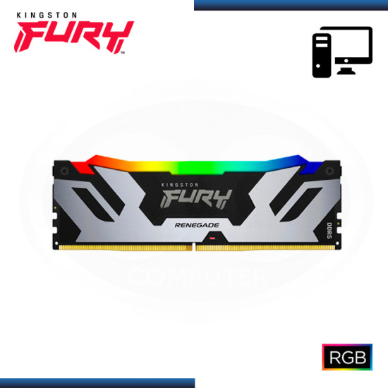 MEMORIA 24GB DDR5 KINGSTON FURY RENEGADE RGB BUS 7200MHz (PN:KF572C38RSA-24) - 353
