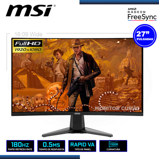 Computadoras | MONITOR LED 24" LG 24GS65F-B ULTRAGEAR 1920x1080 HDMI 1MS/180Hz/AMD FREESYNC/COMPATIBLE NVIDIA G-SYNC