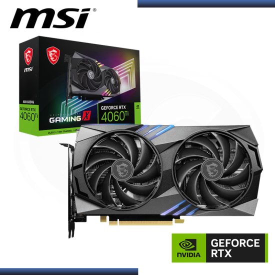 Tarjetas de video | MSI GEFORCE RTX 4060Ti 8GB GDDR6 128BITS GAMING X (PN:912-V515-069)