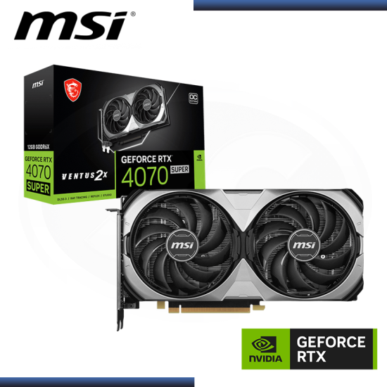 Tarjetas de video | MSI GEFORCE RTX 4070 SUPER 12GB GDDR6X 192BITS VENTUS 2X OC (PN:912-V513-829)